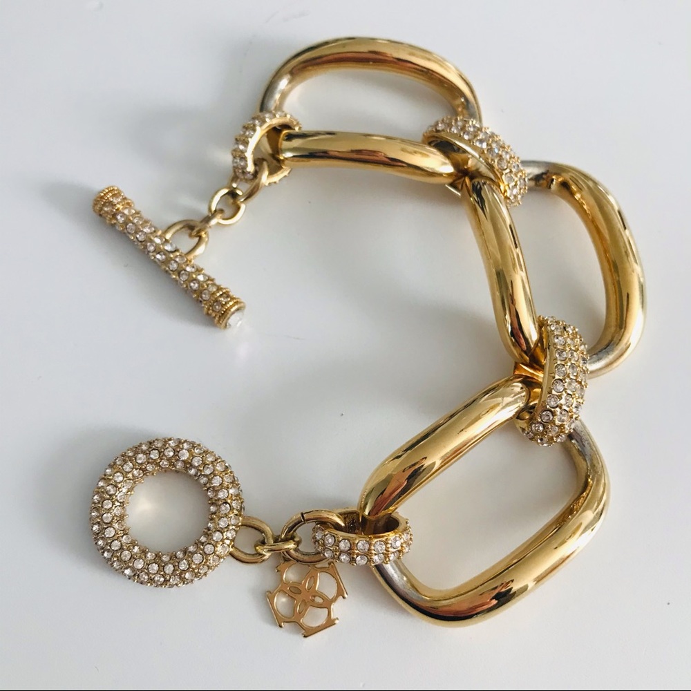Gorgeous ~ Heavy Gold Statement Bracelet - image 1